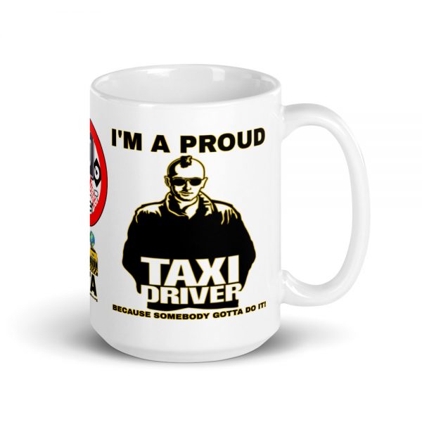 “I'M A PROUD TAXI DRIVER” Premium Glossy White Mug - Image 5