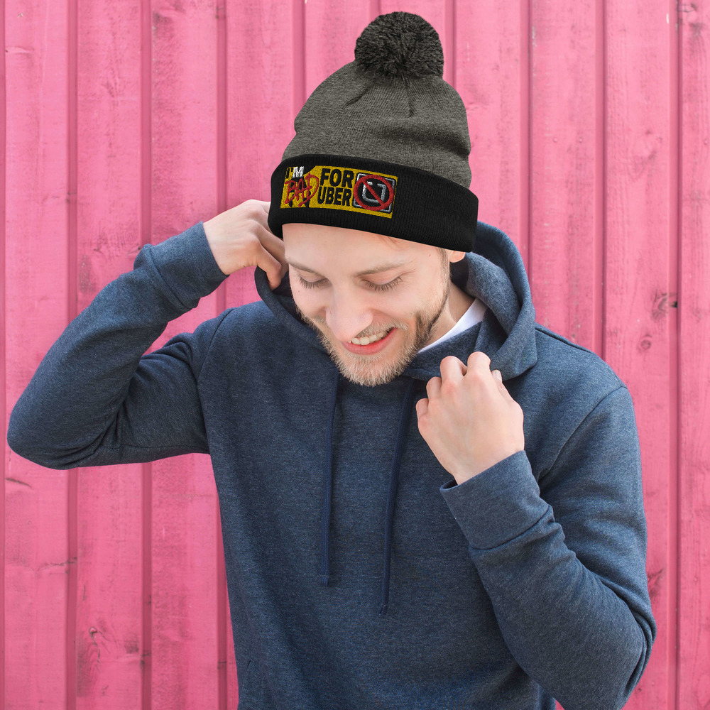 “I’M BAD FOR UBER” Embroidered Pom-Pom Beanie