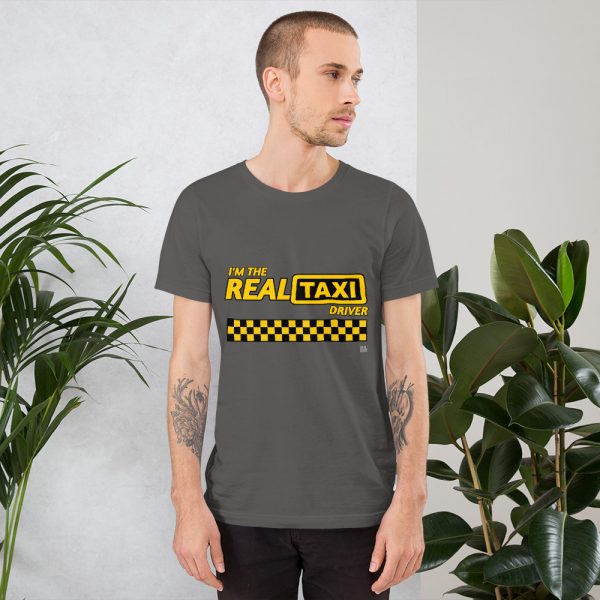 "I'M THE REAL TAXI DRIVER" Premium Dark Color T-Shirt - Image 4