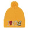 “I LOVE MY TAXI” Embroidered Pom-Pom Beanie - Image 11