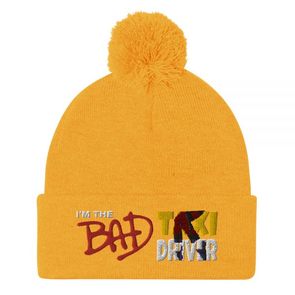 “I’M THE BAD TAXI DRIVER” Embroidered Pom-Pom Beanie - Image 9