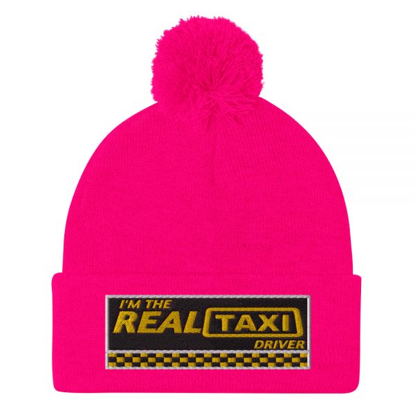 “I’M THE REAL TAXI DRIVER – v1” Embroidered Pom-Pom Beanie - Image 12