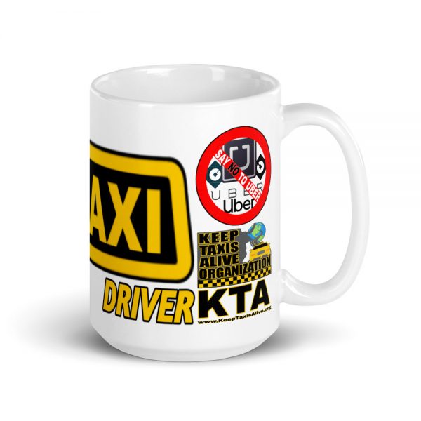 “I’M THE REAL TAXI DRIVER” Premium Glossy White Mug - Image 5