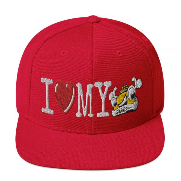 “I LOVE MY TAXI” Embroidered Yupoong Snapback Hat - Image 37