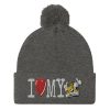 “I LOVE MY TAXI” Embroidered Pom-Pom Beanie - Image 5