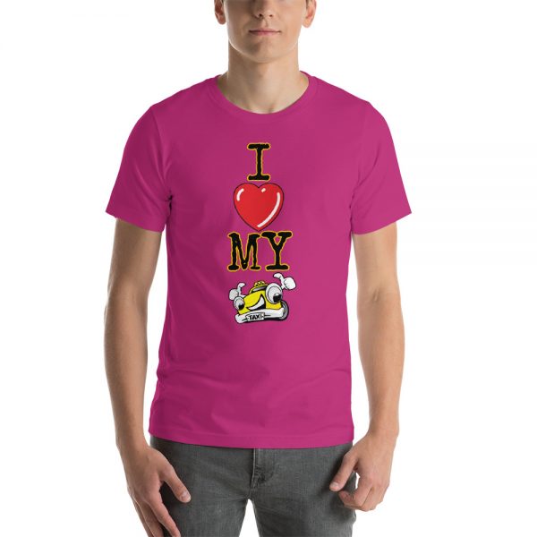 "I LOVE MY TAXI" Premium Dark Color T-Shirt - Image 12