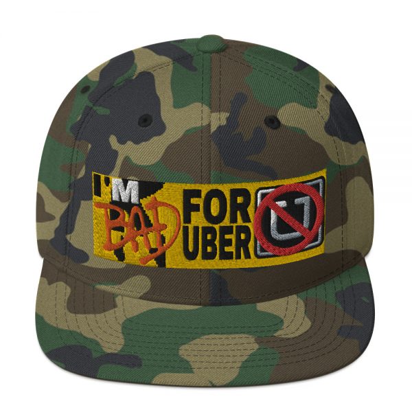 “I'M BAD FOR UBER” Embroidered Yupoong Snapback Hat - Image 12