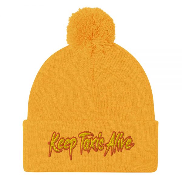“KEEP TAXIS ALIVE – v2” Embroidered Pom-Pom Beanie - Image 11