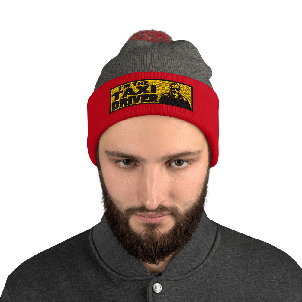 “I’M THE TAXI DRIVER” Embroidered Pom-Pom Beanie