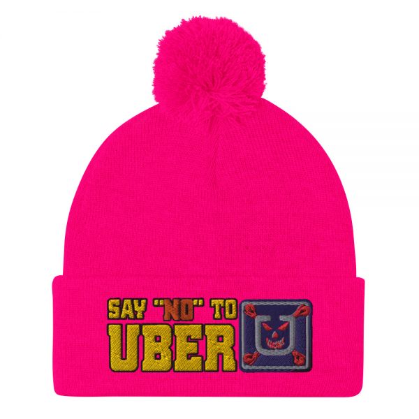 “SAY NO TO UBER – v1” Embroidered Pom-Pom Beanie - Image 12