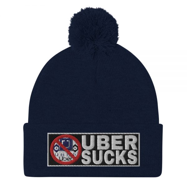 “UBER SUCKS” Embroidered Pom-Pom Beanie - Image 6