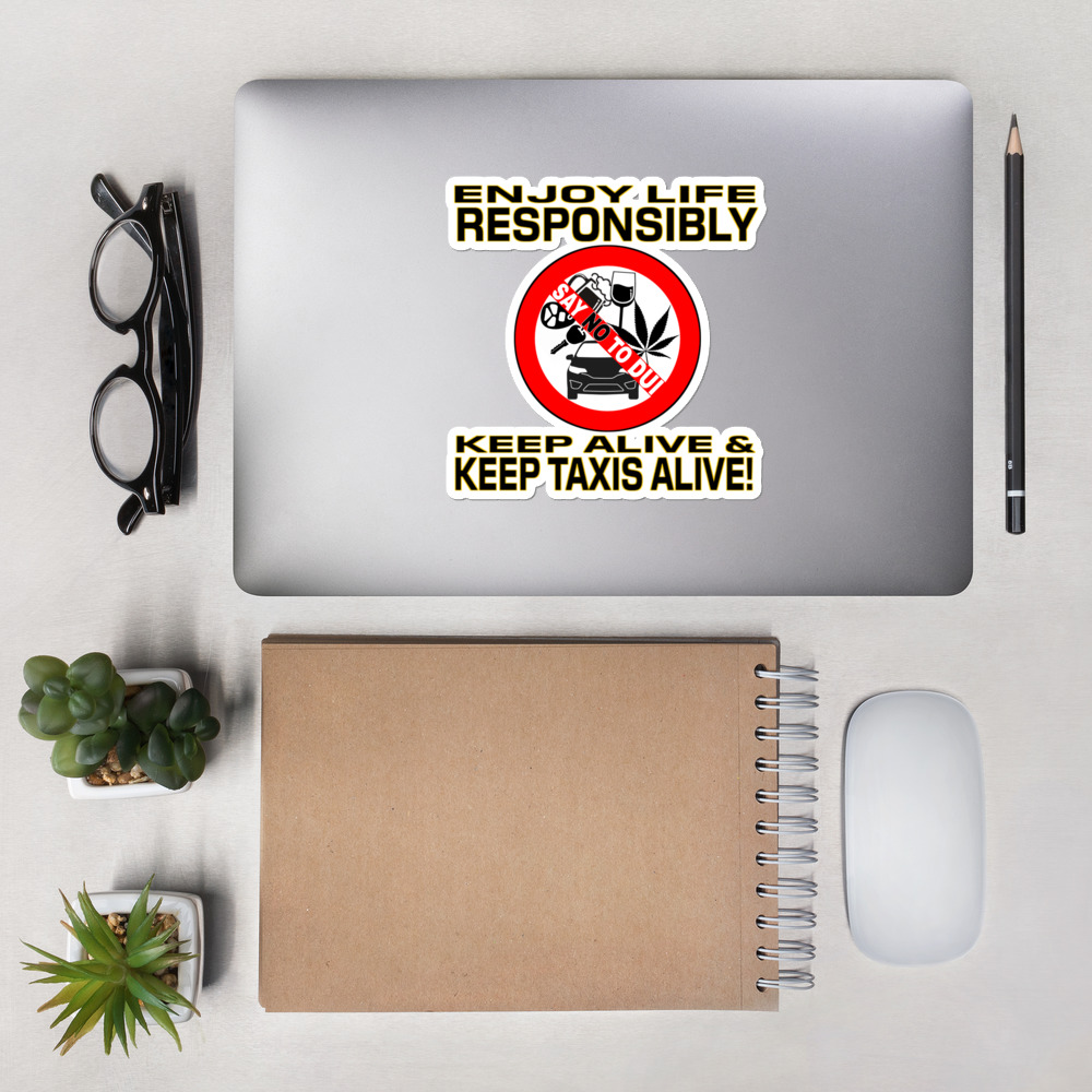 “ENJOY LIFE RESPONSIBLY” Premium Kiss Cut Emblem Stickers