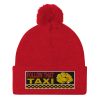“FOLLOW THAT TAXI” Embroidered Pom-Pom Beanie - Image 10