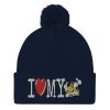 “I LOVE MY TAXI” Embroidered Pom-Pom Beanie - Image 6