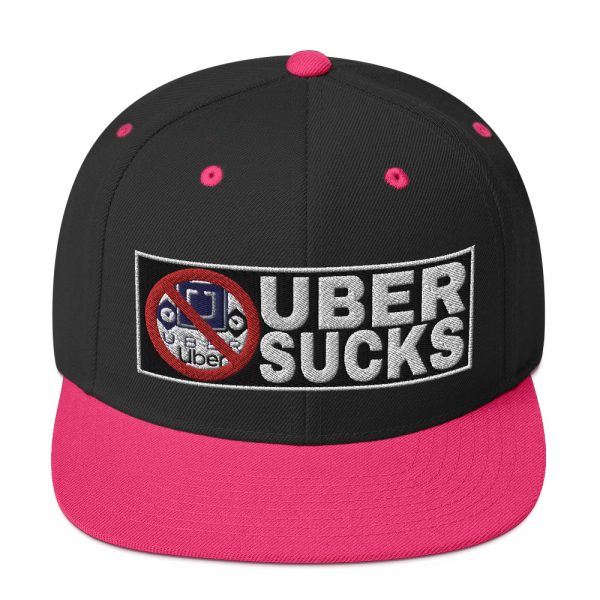 “UBER SUCKS” Embroidered Yupoong Snapback Hat - Image 4