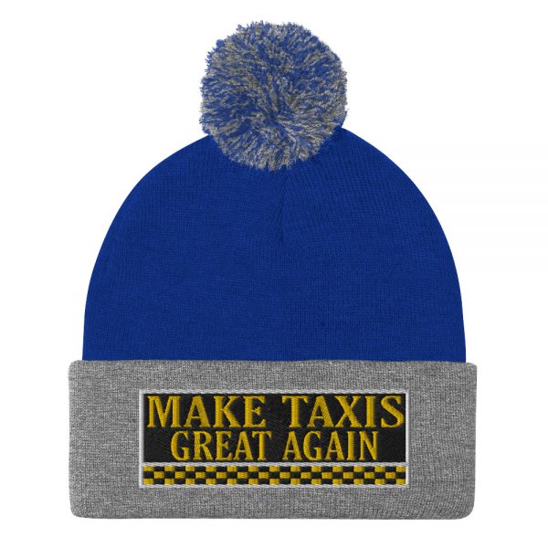 “MAKE TAXIS GREAT AGAIN” Embroidered Pom-Pom Beanie - Image 12