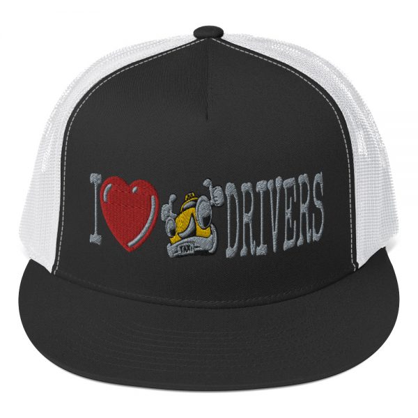 “I LOVE TAXI DRIVERS” Embroidered Yupoong Trucker Cap - Image 2