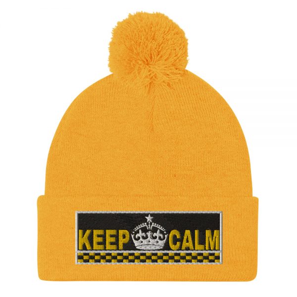 “KEEP CALM” Embroidered Pom-Pom Beanie - Image 12
