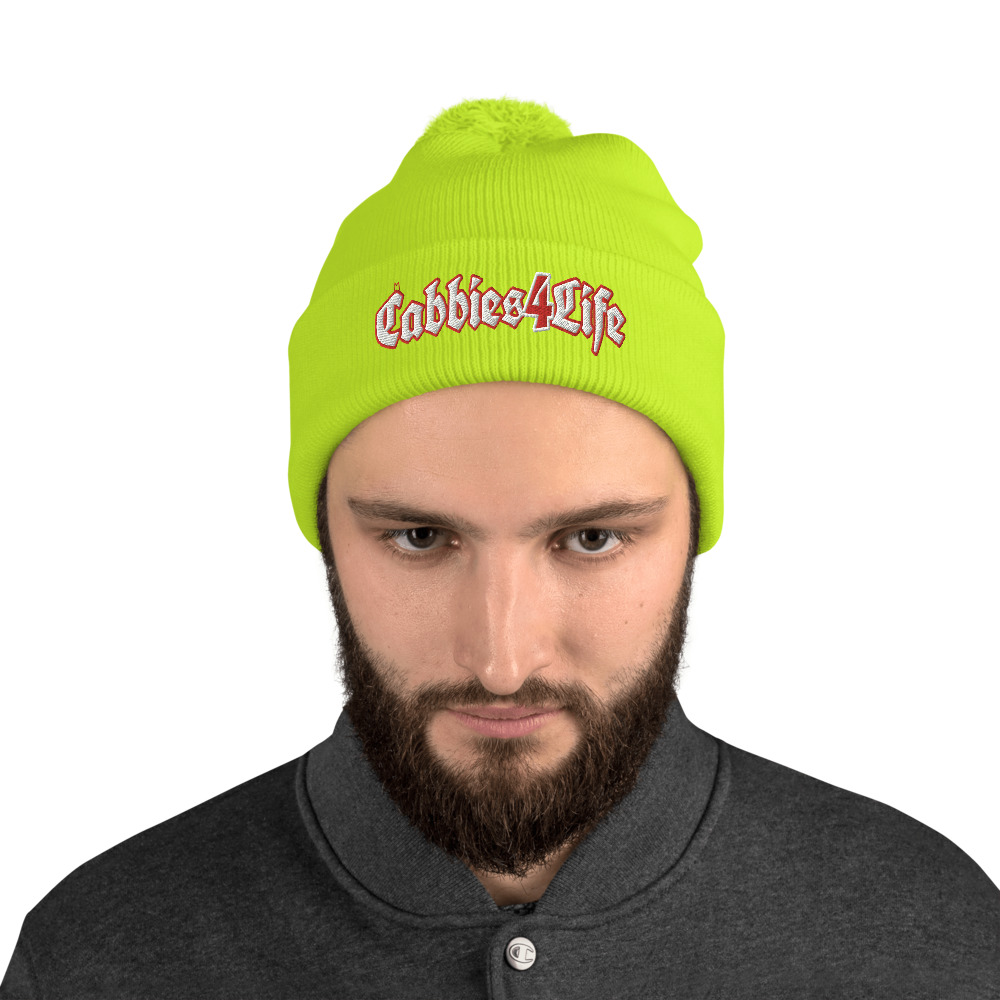 “CABBIES4LIFE” Embroidered Pom-Pom Beanie