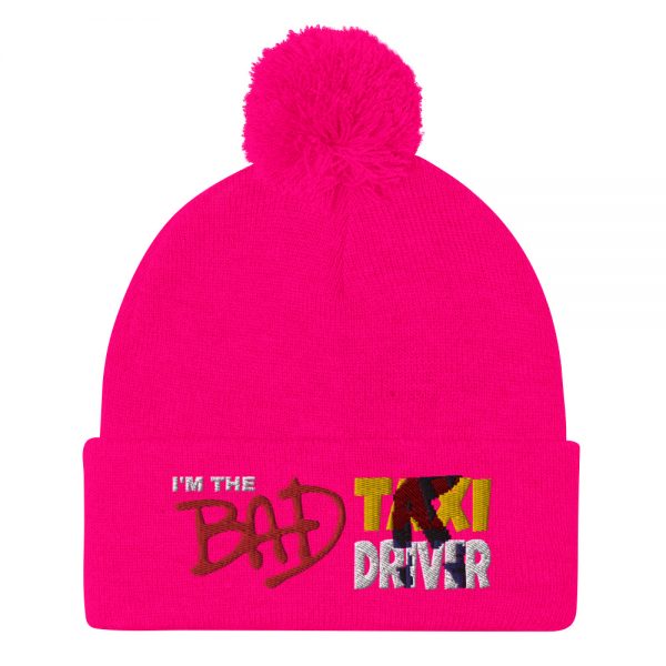 “I’M THE BAD TAXI DRIVER” Embroidered Pom-Pom Beanie - Image 10