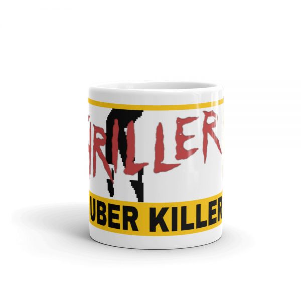 “MR. THRILLER, THE UBER KILLER” Premium Glossy White Mug - Image 4