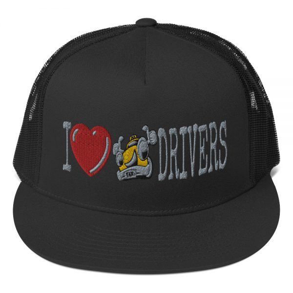 “I LOVE TAXI DRIVERS” Embroidered Yupoong Trucker Cap - Image 3
