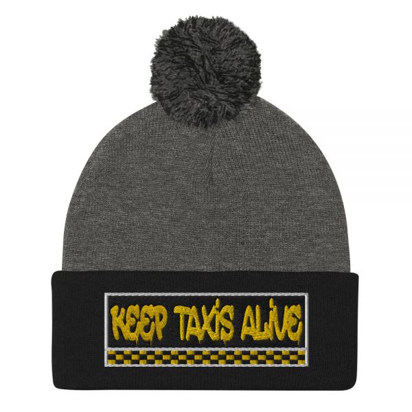 “KEEP TAXIS ALIVE – v3” Embroidered Pom-Pom Beanie - Image 4