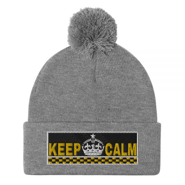 “KEEP CALM” Embroidered Pom-Pom Beanie - Image 8