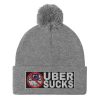 “UBER SUCKS” Embroidered Pom-Pom Beanie - Image 7