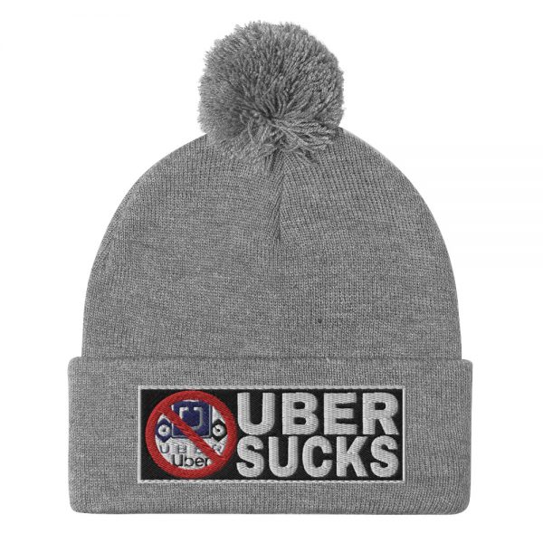 “UBER SUCKS” Embroidered Pom-Pom Beanie - Image 7