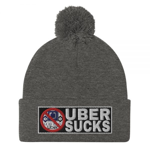 “UBER SUCKS” Embroidered Pom-Pom Beanie - Image 5