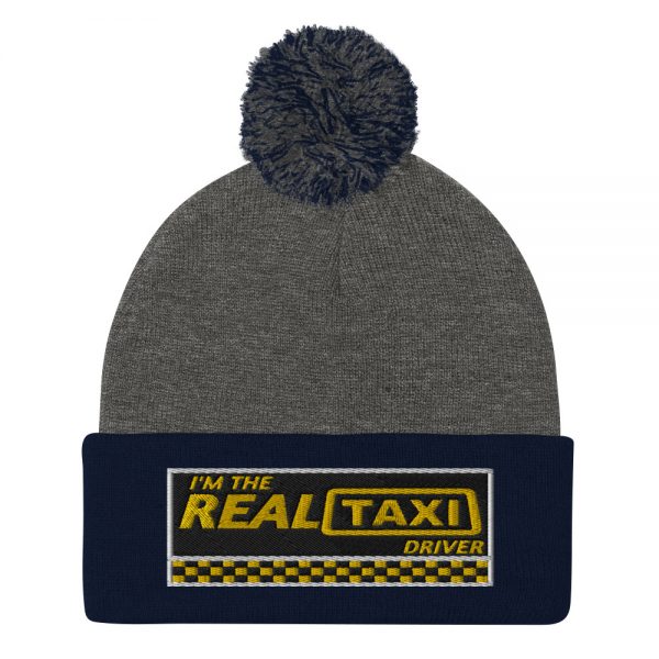 “I’M THE REAL TAXI DRIVER – v1” Embroidered Pom-Pom Beanie - Image 3