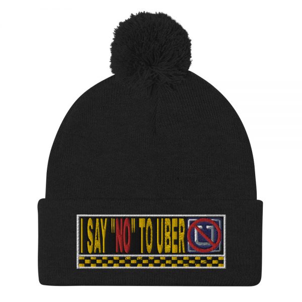 “I SAY NO TO UBER” Embroidered Pom-Pom Beanie - Image 2