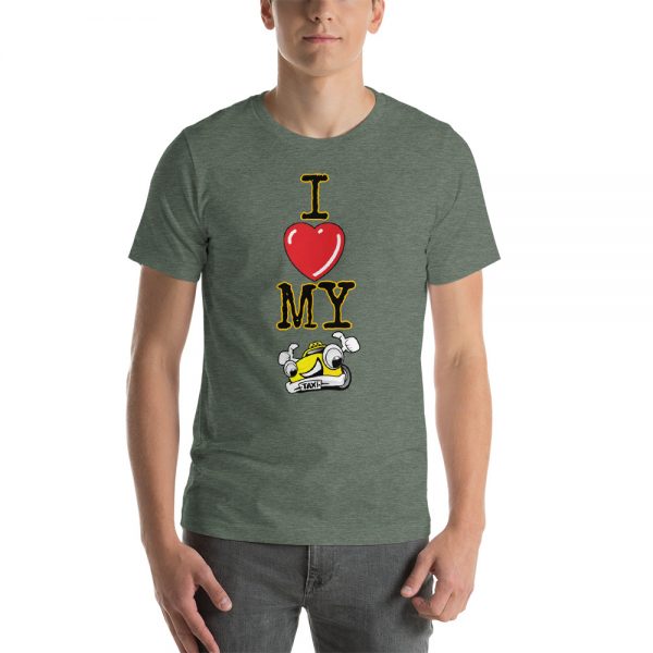 "I LOVE MY TAXI" Premium Dark Color T-Shirt - Image 3