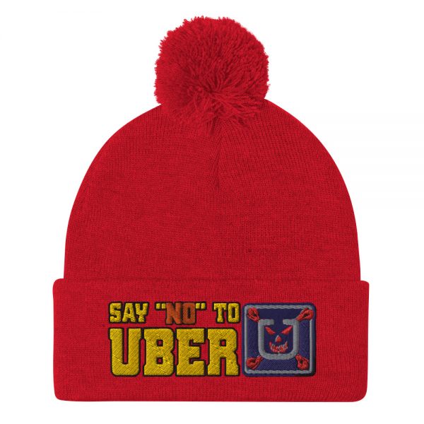 “SAY NO TO UBER – v1” Embroidered Pom-Pom Beanie - Image 10
