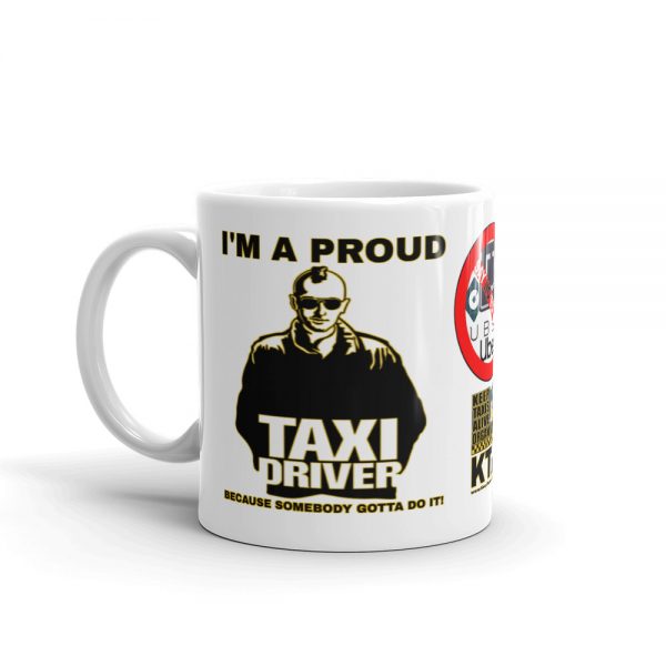 “I'M A PROUD TAXI DRIVER” Premium Glossy White Mug - Image 3