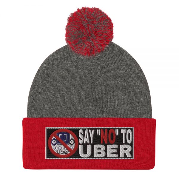 “SAY NO TO UBER – v2” Embroidered Pom-Pom Beanie