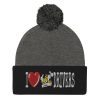 “I LOVE TAXI DRIVERS” Embroidered Pom-Pom Beanie - Image 4