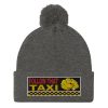 “FOLLOW THAT TAXI” Embroidered Pom-Pom Beanie - Image 6