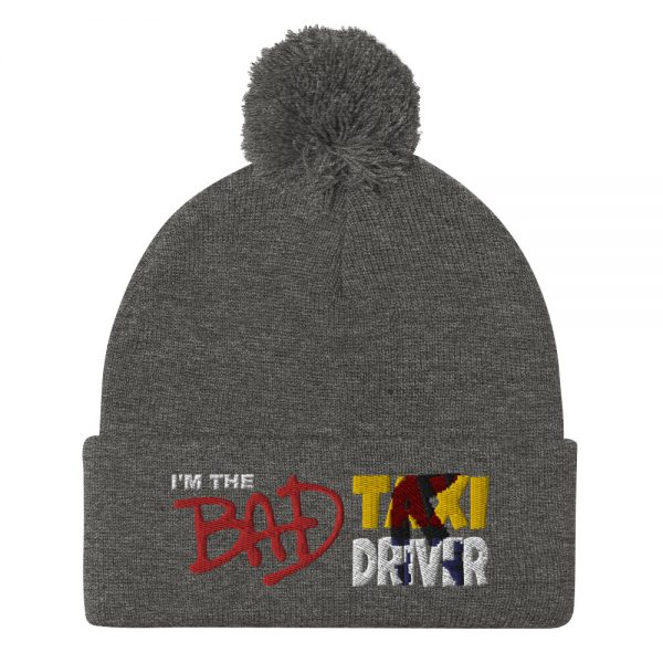 “I’M THE BAD TAXI DRIVER” Embroidered Pom-Pom Beanie - Image 4