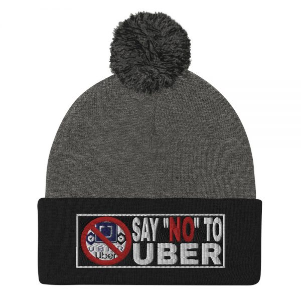 “SAY NO TO UBER – v2” Embroidered Pom-Pom Beanie - Image 4