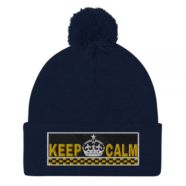 “KEEP CALM” Embroidered Pom-Pom Beanie - Image 7