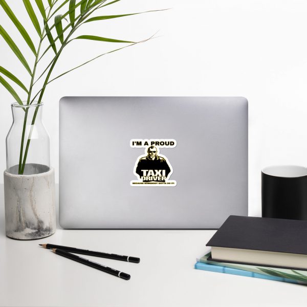“I'M A PROUD TAXI DRIVER” Premium Kiss Cut Emblem Stickers - Image 3