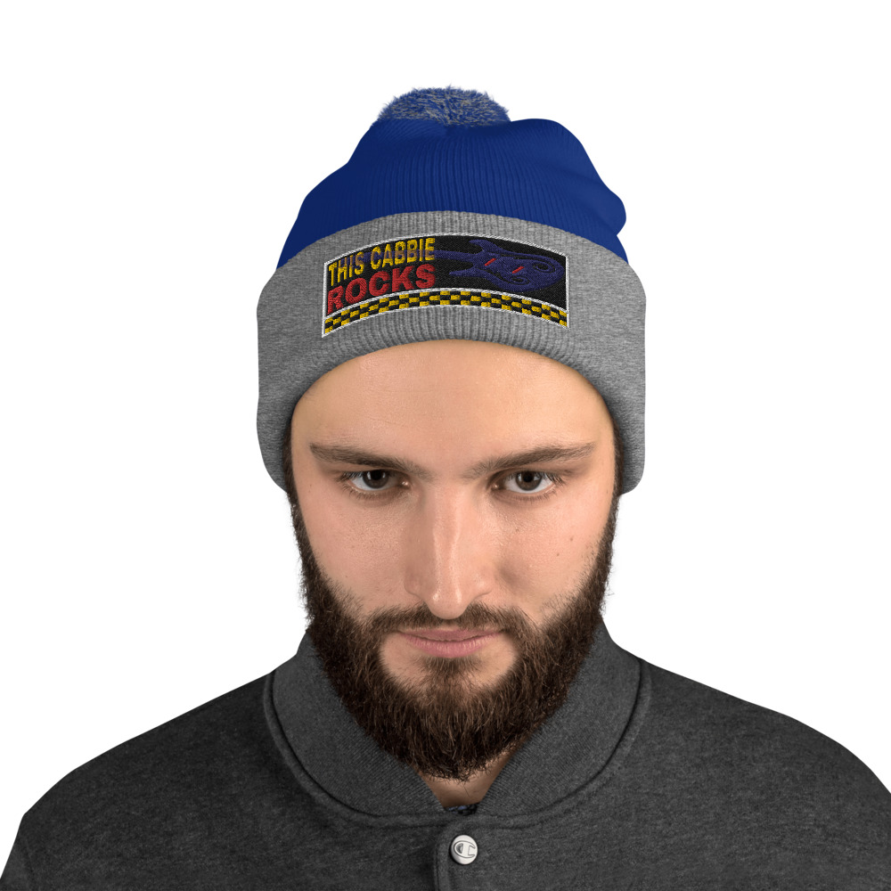 “THIS CABBIE ROCKS” Embroidered Pom-Pom Beanie