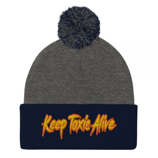 “KEEP TAXIS ALIVE – v2” Embroidered Pom-Pom Beanie