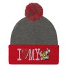“I LOVE MY TAXI” Embroidered Pom-Pom Beanie - Image 4