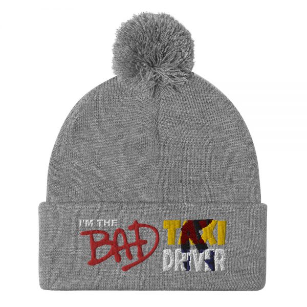“I’M THE BAD TAXI DRIVER” Embroidered Pom-Pom Beanie - Image 6