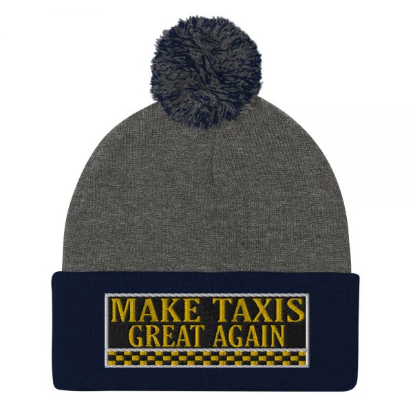 “MAKE TAXIS GREAT AGAIN” Embroidered Pom-Pom Beanie - Image 6