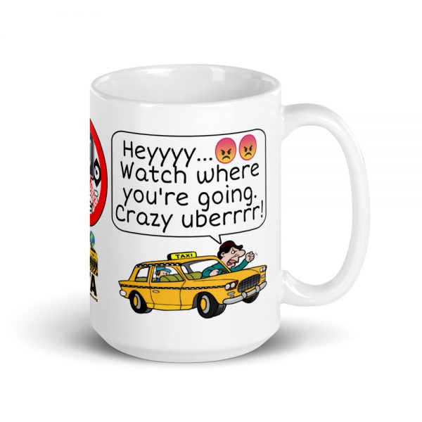 “CRAZY UBERRRR!” Premium Glossy White Mug - Image 5