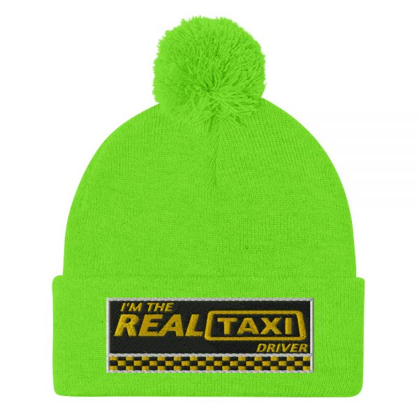 “I’M THE REAL TAXI DRIVER – v1” Embroidered Pom-Pom Beanie - Image 9